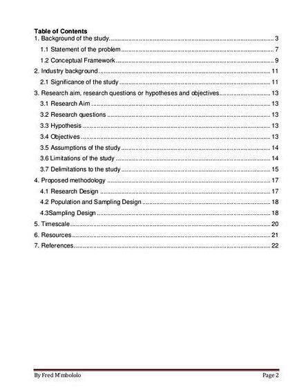 table  contents phd thesis proposal
