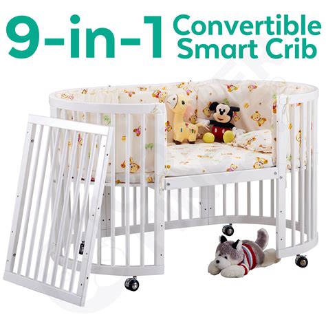 convertible baby crib infant  bed side bed oval