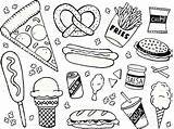 Food Junk Doodle Doodles Fast Pages Drawing Easy Drawings Themed Istockphoto Sketch sketch template