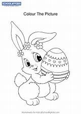 Bunny Easter Coloring Worksheet Pages Craft Worksheets Kindergarten Schoolmykids Preschool Grade sketch template