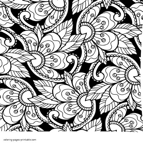 flower pattern coloring page coloring pages printablecom