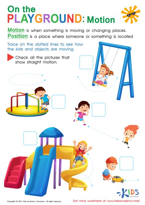 position  motion worksheet  printable   kids answers