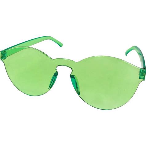 Green Plastic Rimless Sunglasses 5 5in X 2 2in Party City
