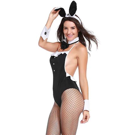 vashejiang sexy next door bunny costume for women halloween sexy black