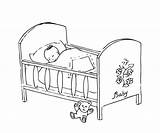 Drawing Crib Baby Illustrations Vector Clip sketch template