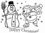 Coloring Pooh Christmas Winnie Pages Disney Winter Printable Sheets Happy Characters Color Print Big Kids Cute Just Click Colouringdisney Snowflakes sketch template
