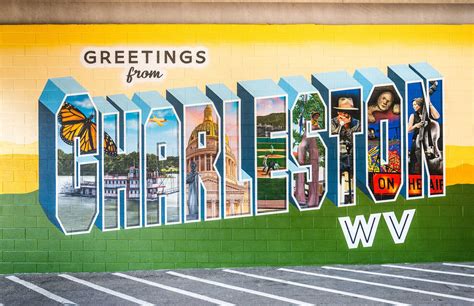 charleston west virginia community postcard mural downtown