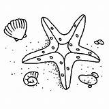 Starfish Coloring Shell Drawing Line Two Fish Star Getdrawings Color sketch template