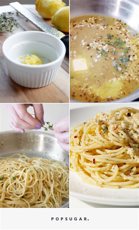 spaghetti pasta with garlic white wine sauce recipe popsugar food uk