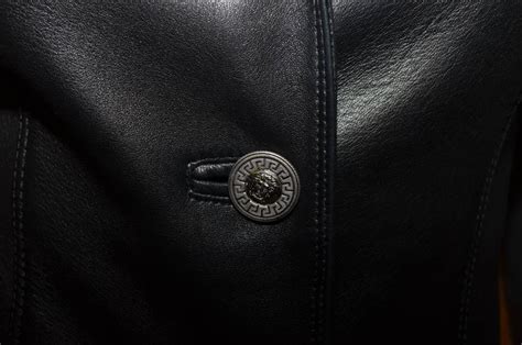 gianni versace vintage leather medusa button jacket at 1stdibs