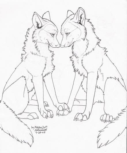 color  wolf love lineart  natsumewolf  deviantart