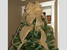 Burlap Christmas Tree Topper Bow Ready to Ship by shannonkristina