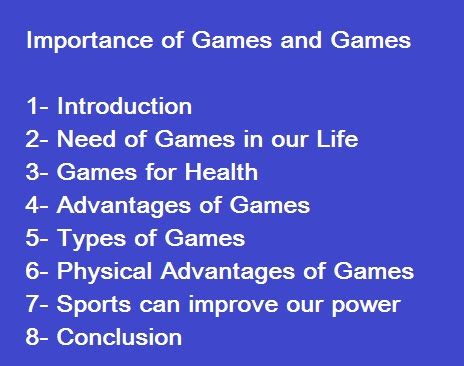 importance  games  sports simple essay  class