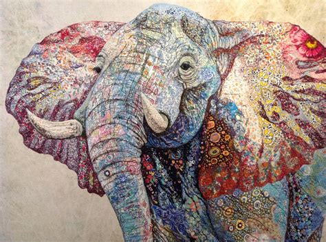 touching hearts textile embroidery  british fine artist sophie standing