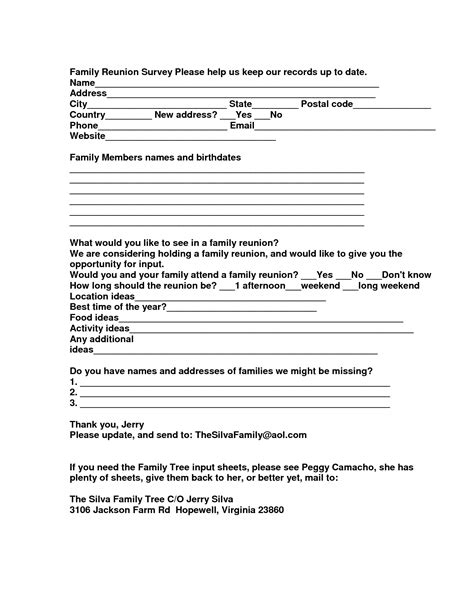 family reunion letter templates