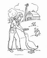 Coloring Farm Pages Girl Kids Printable Kid Sheets Fun Farmer Colouring Color Farming Books Print Adult Raisingourkids Animals Drawing These sketch template