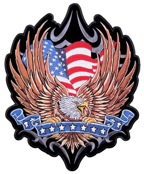 patriotic american flag eagle  pc rocker set biker patch quality