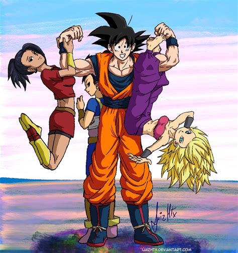 [oc] Goku Hanging Out With Universe 6 Saiyajins Caulifla