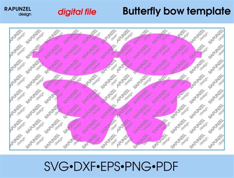 butterfly bow template svg cut file hairbow template  etsy