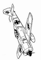 Ww2 Airplane Coloring Pages Kids War Aircraft Wwii Fun Focke 1942 Plane Drawing Outlines Fw 190a Wulff Aircrafts Crafts Kleurplaat sketch template