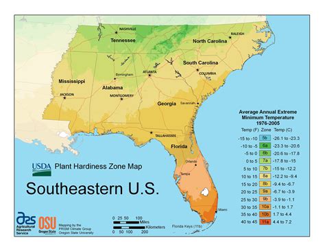 southeastern united states plant hardiness zone map plant hardiness