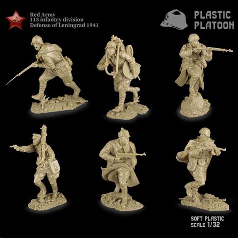 plastic platoon toy soldier wwii red army  infantry etsy