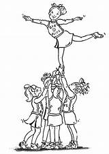 Cheerleader Ausmalbilder Stunts Ausmalbild Momjunction Tinys sketch template