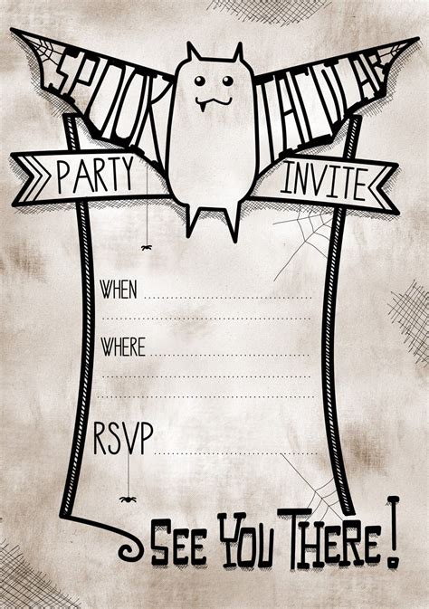 printable halloween party invitation templates halloween