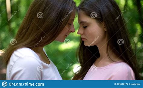 Tender Feelings Of Two Beautiful Lesbians Affectionate