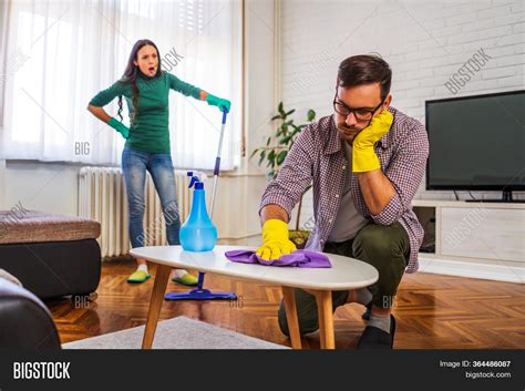 man tired cleaning image and photo free trial bigstock
