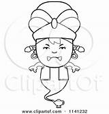 Genie Girl Clipart Angry Cartoon Thoman Cory Vector Outlined Coloring Royalty 2021 sketch template