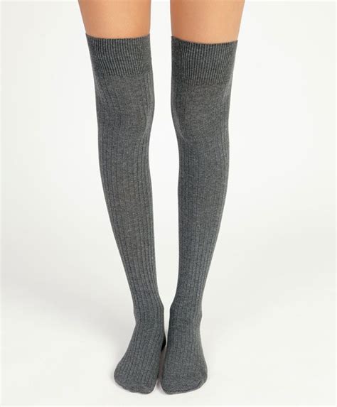 4€ calcetín canalé oysho socks fashion knee high socks