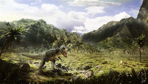 bakgrundsbilder skog konstverk vildmark djungel dinosaurier terraeng enkel dinosaurie