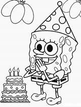 Coloring Spongebob Birthday Squarepants Pages Cake Printable Celebrates Huge His Characters sketch template