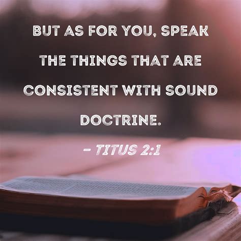 titus      speak     consistent  sound doctrine