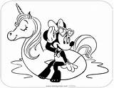 Minnie Mouse Coloring Pages Unicorn Summer Disneyclips Spring Pool Sitting Toy sketch template
