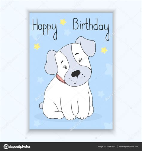 birthday card  dog printable printable templates
