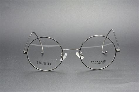 42mm round grey wire temple eyeglass frames eyewear