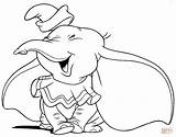 Coloring Dumbo Pages Laughing Joyfully sketch template