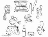 Coloring Makeup Pages Make Tools Printable Kids Print Adults Color sketch template