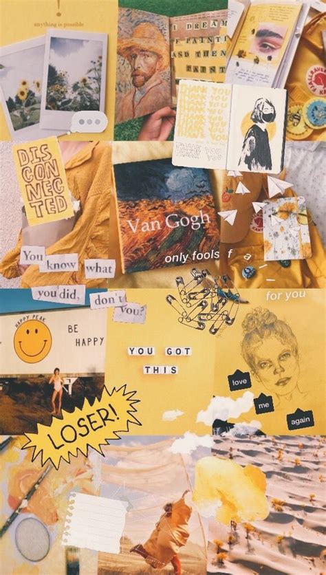Aesthetic Wallpaper Collage Yellow Aesthetic Tumblr Iphone ~ Quotes and
