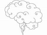 Brain Coloring Pages Cloud Kids Cloudy sketch template