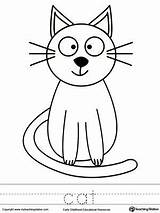 Cat Coloring Worksheets Tracing Word Color Trace Drawing Preschool Pages Printable Kindergarten Worksheet Cats Printables Draw Easy Colouring Drawings Colors sketch template