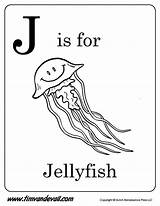 Jellyfish Printable Alphabet Tim sketch template