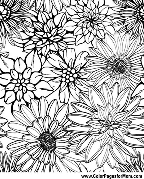 advanced coloring pages flower coloring page
