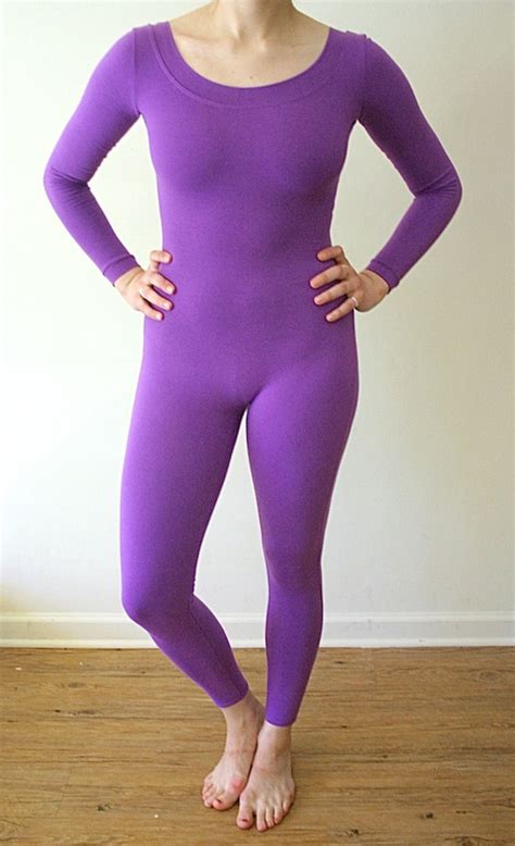 reduced 80s 90s purple leotard full body by downhousevintage
