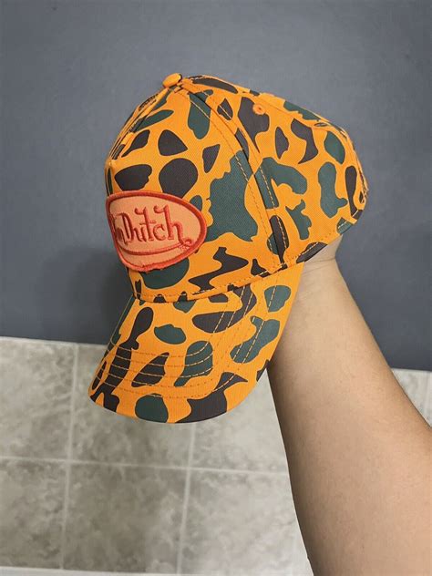 Von Dutch Orange Camo Trucker Hat Camouflage 100 Aut… Gem