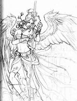 Angel Pages Coloring Fallen Template Dark Adult sketch template