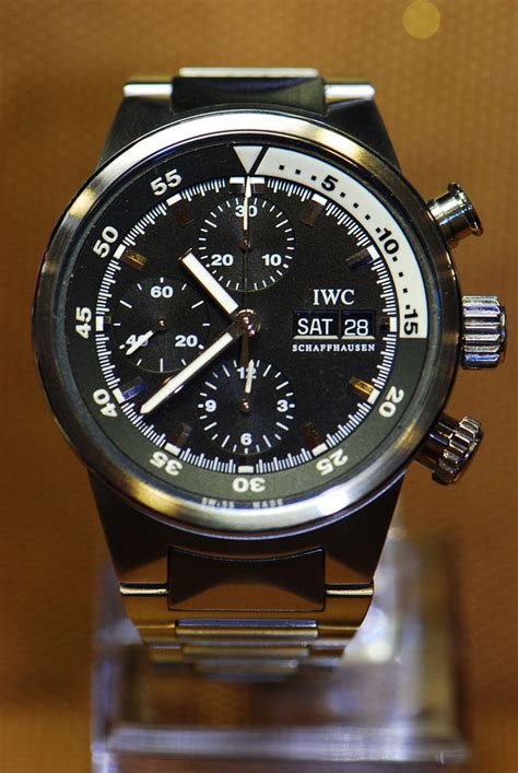 sold iwc aquatimer chronograph steel automatic goldman luxury