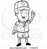 Scout Boy Cub Cartoon Coloring Vector Clipart Idea Outlined Cory Thoman Holding Smart Clipartof Finger His Scouts 2021 Outline sketch template